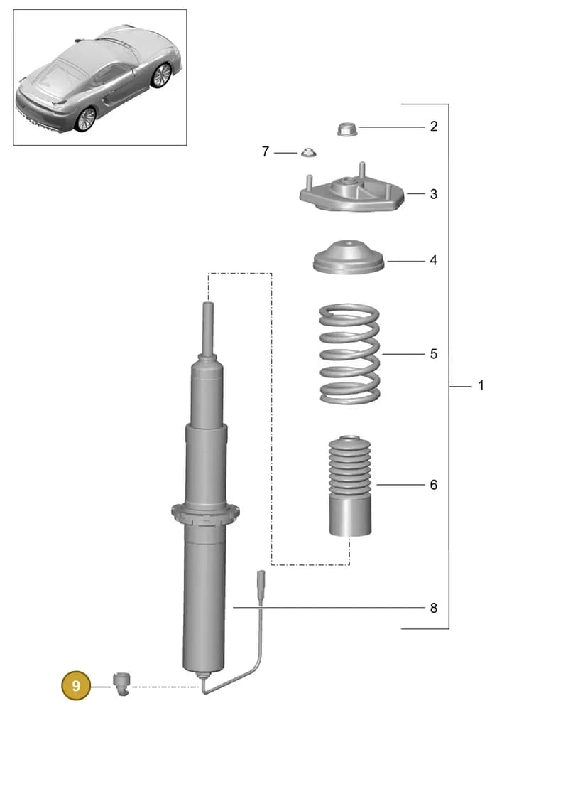 9A751232700 — Porsche Cayman GT4 (2015-2016) diagram p45502000, position 9