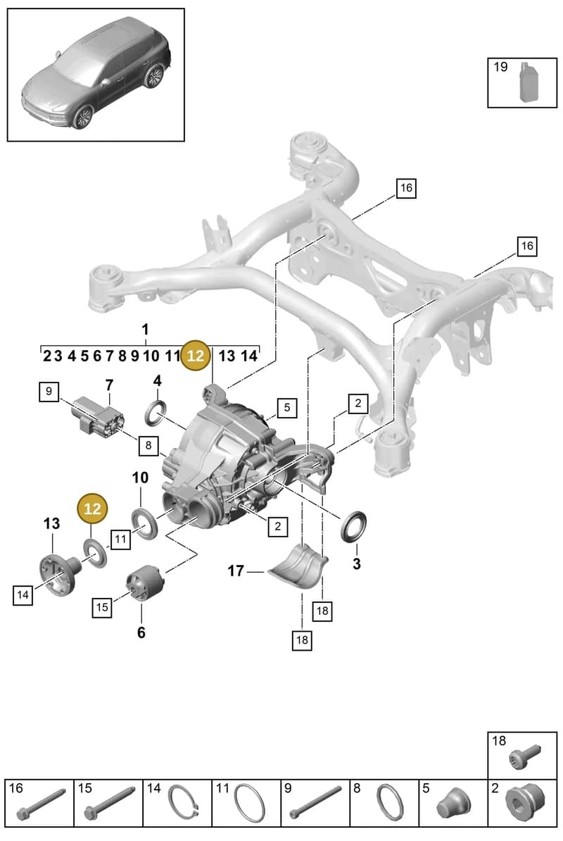 9A7525375 — Porsche Cayenne (2017-2023) diagram p51305030, position 12