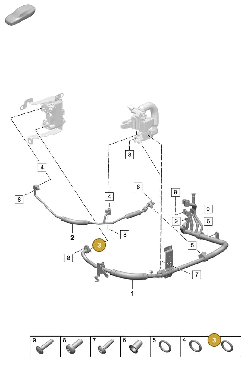 9A757374903 — Porsche Taycan Sport Turismo (2023-2025) diagram p64814300, position 3