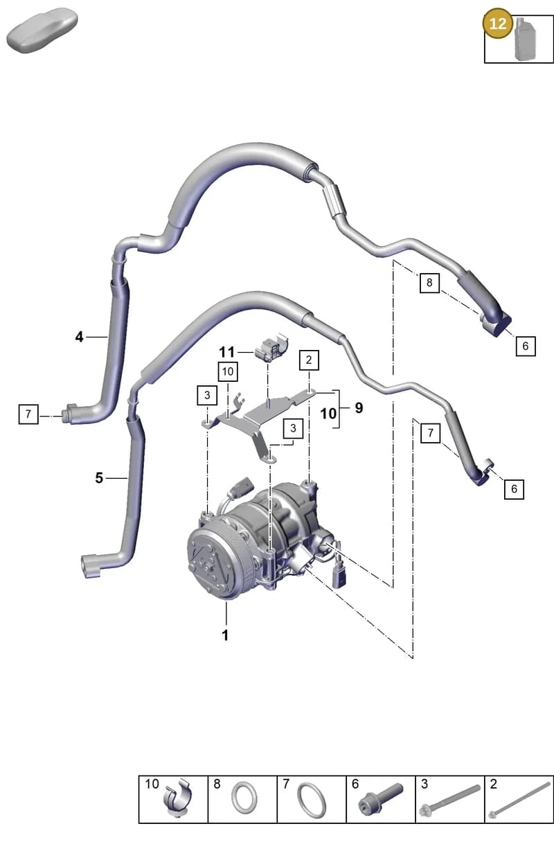 9A757390010 — Porsche Cayman (2019-2022) diagram p55814200, position 12