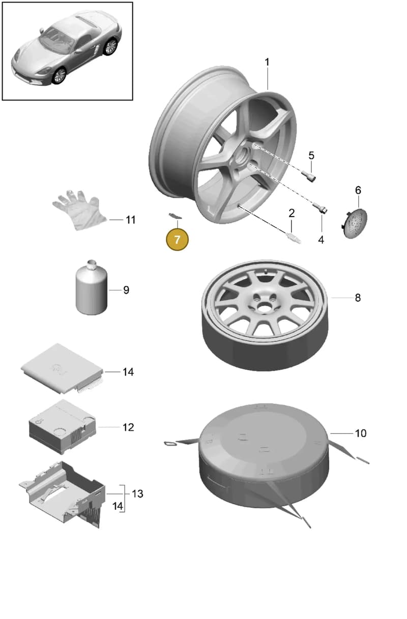 9A760118400 — Porsche Boxster (2016-2019) diagram p48601000, position 7