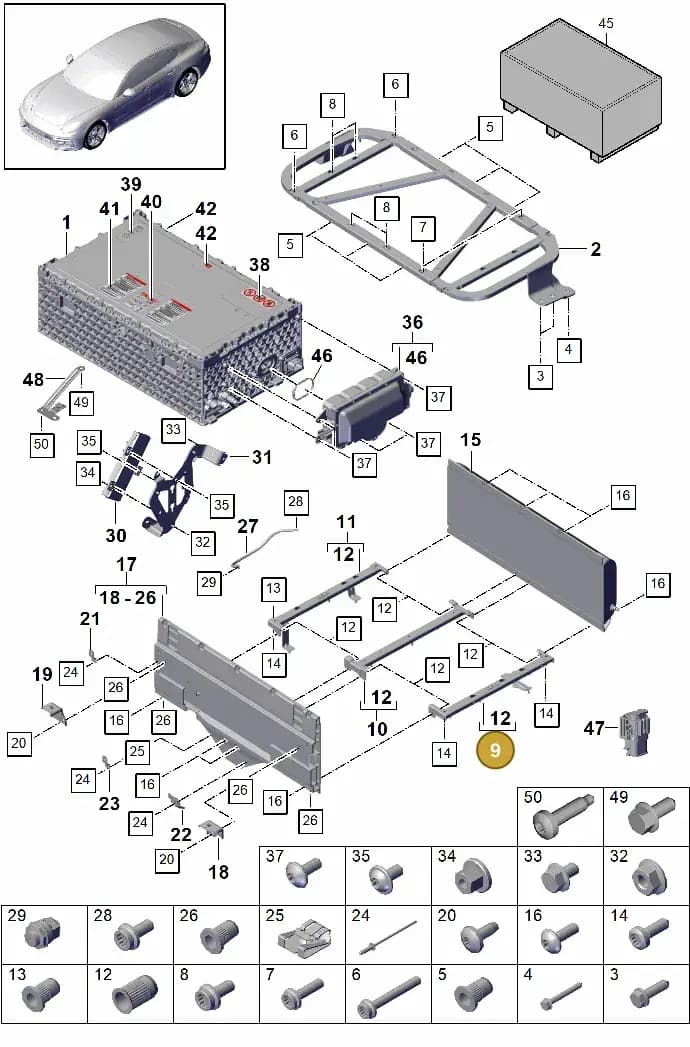 9A760662320 — Porsche Panamera (2016-2020) diagram p49901040, position 9