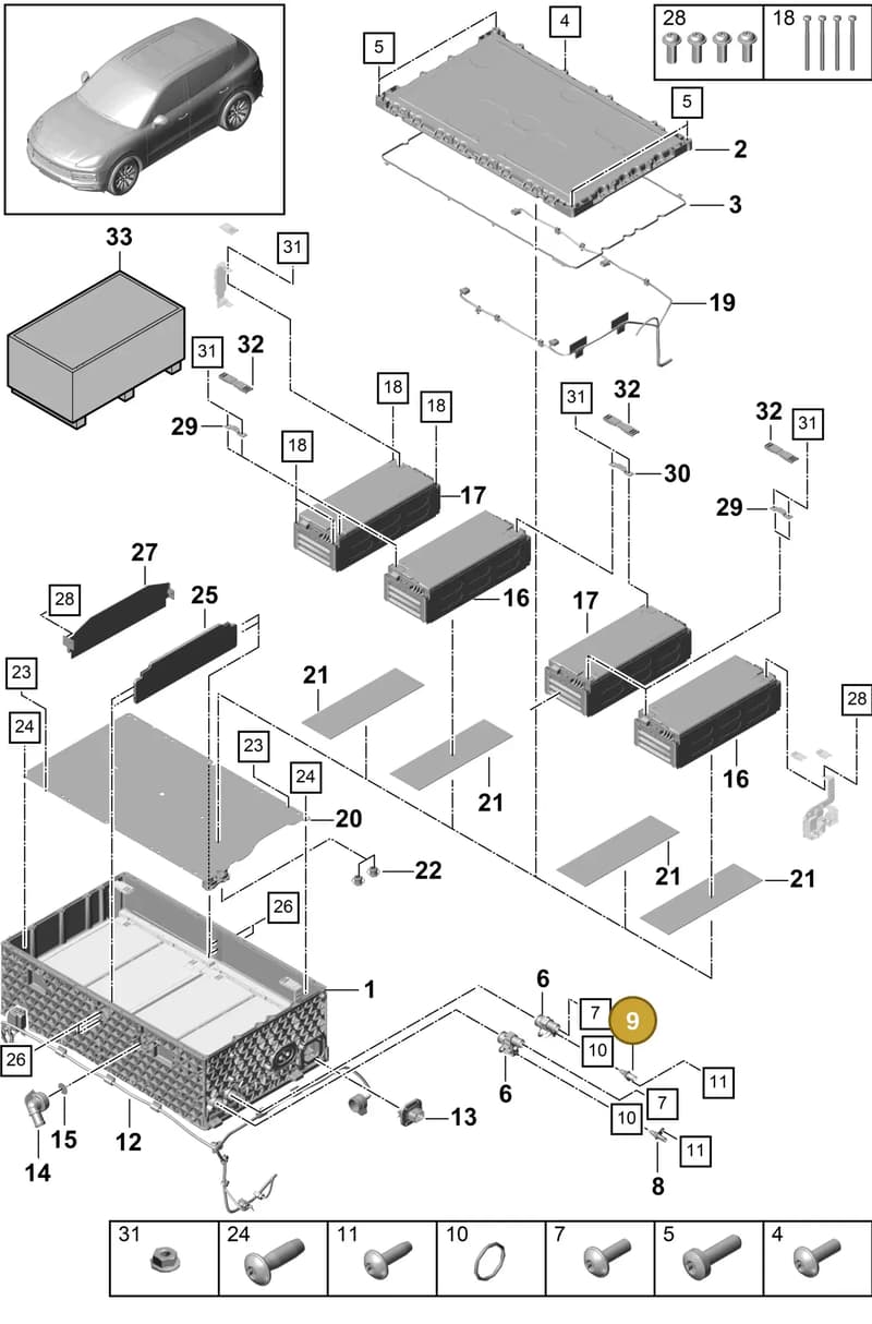 9A760662320 — Porsche Cayenne (2017-2023) diagram p51901160, position 9