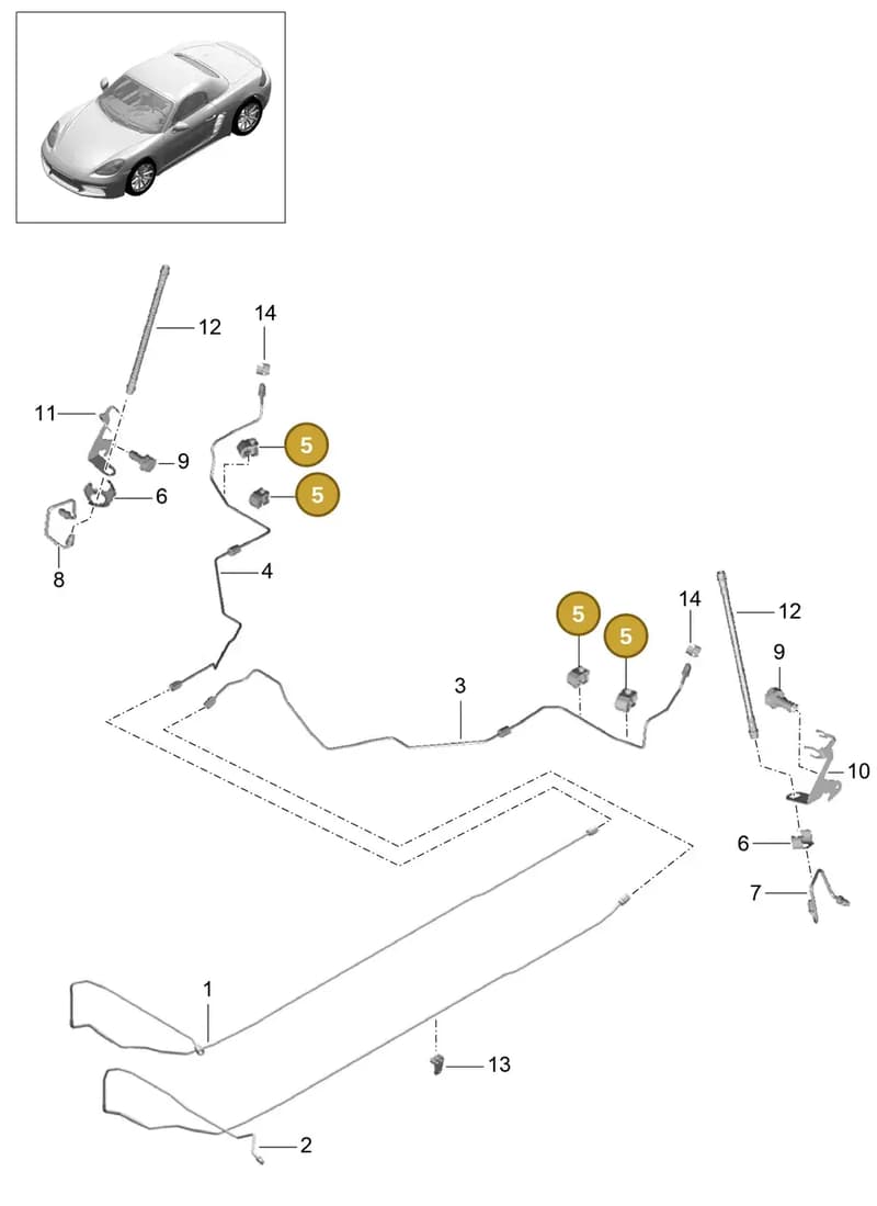 9A761673900 — Porsche Boxster (2016-2019) diagram p48604010, position 5