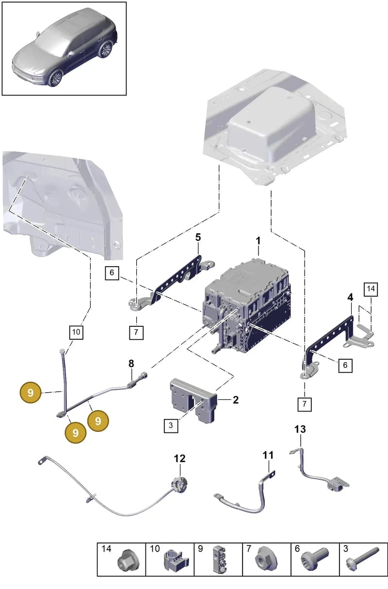 9A761673900 — Porsche Cayenne (2017-2023) diagram p51901110, position 9