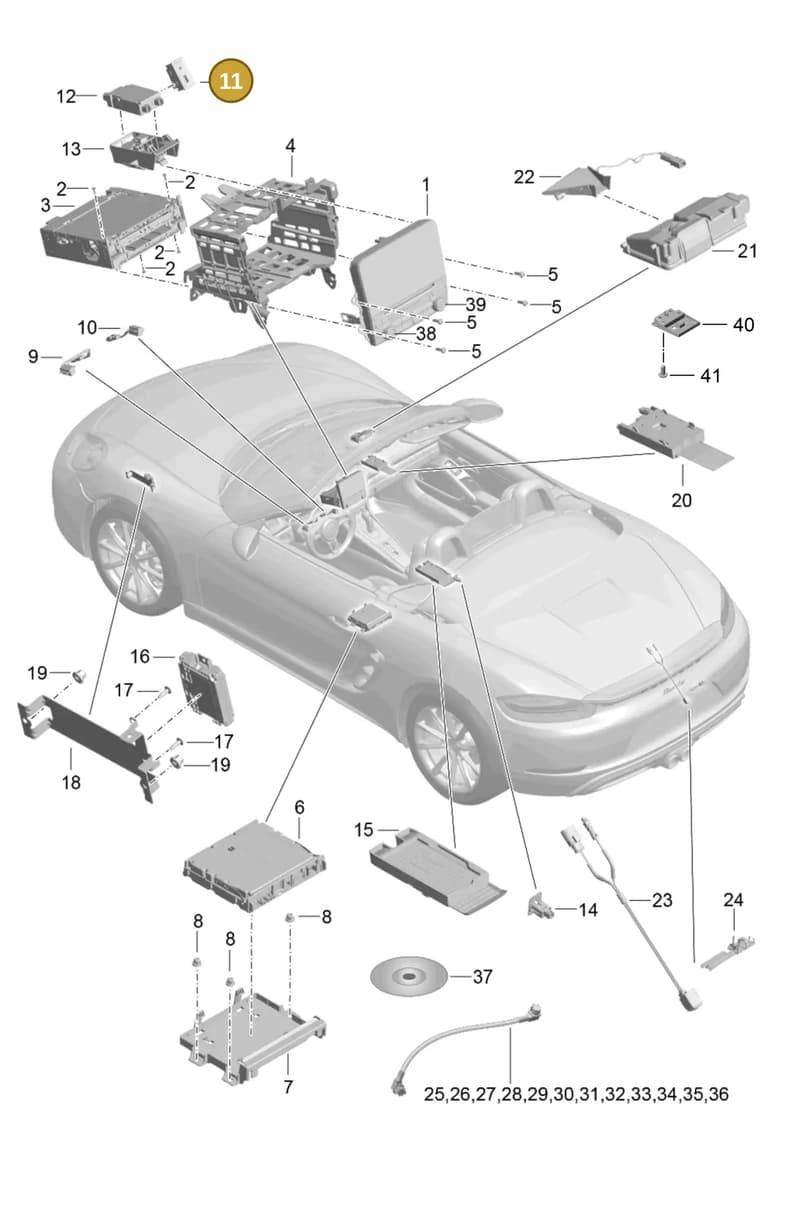 9A764222220 — Porsche Boxster (2016-2019) diagram p48911000, position 11