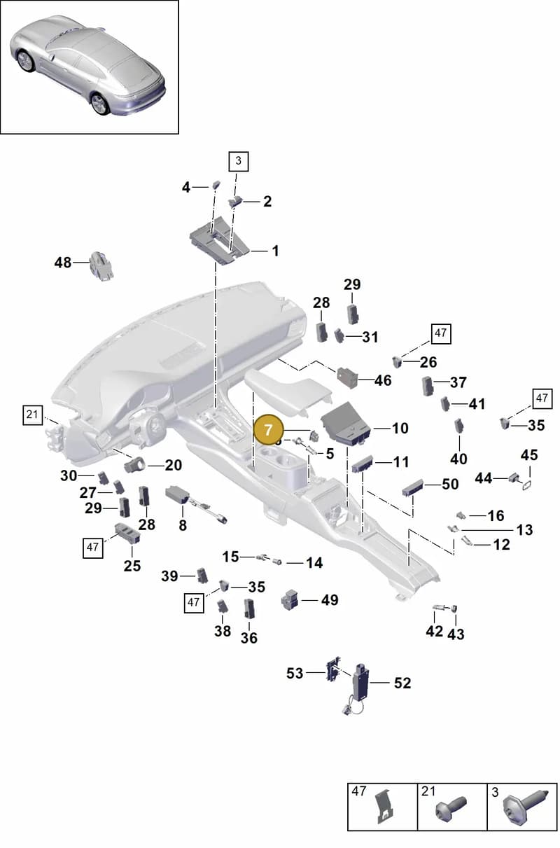 9A764222220 — Porsche Panamera (2016-2020) diagram p49903010, position 7
