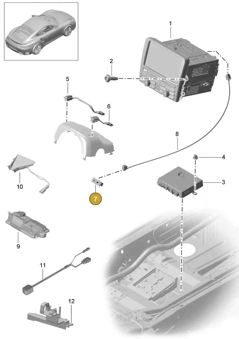 9A764555514 — Porsche GT2 RS Clubsport (2013-2020) diagram p42911000, position 7