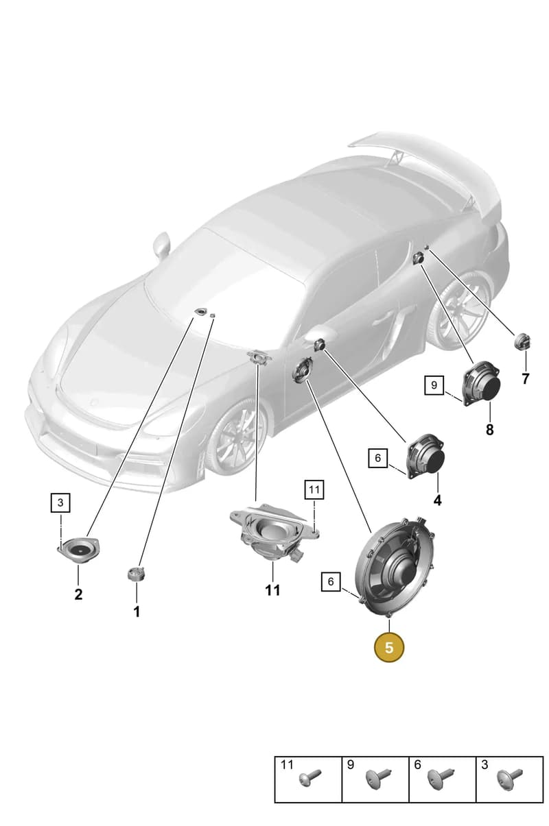 9A764555514 — Porsche Cayman (2019-2022) diagram p55911050, position 5
