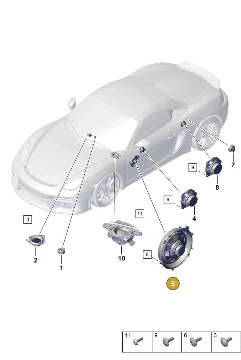9A764555514 — Porsche Boxster Spyder (2019-2020) diagram p54911050, position 5