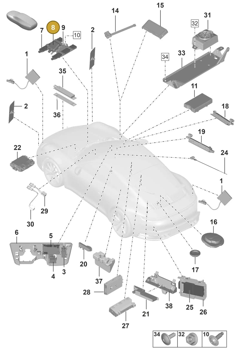 9A764750400 — Porsche 911 (2018-2024) diagram p53912000, position 8