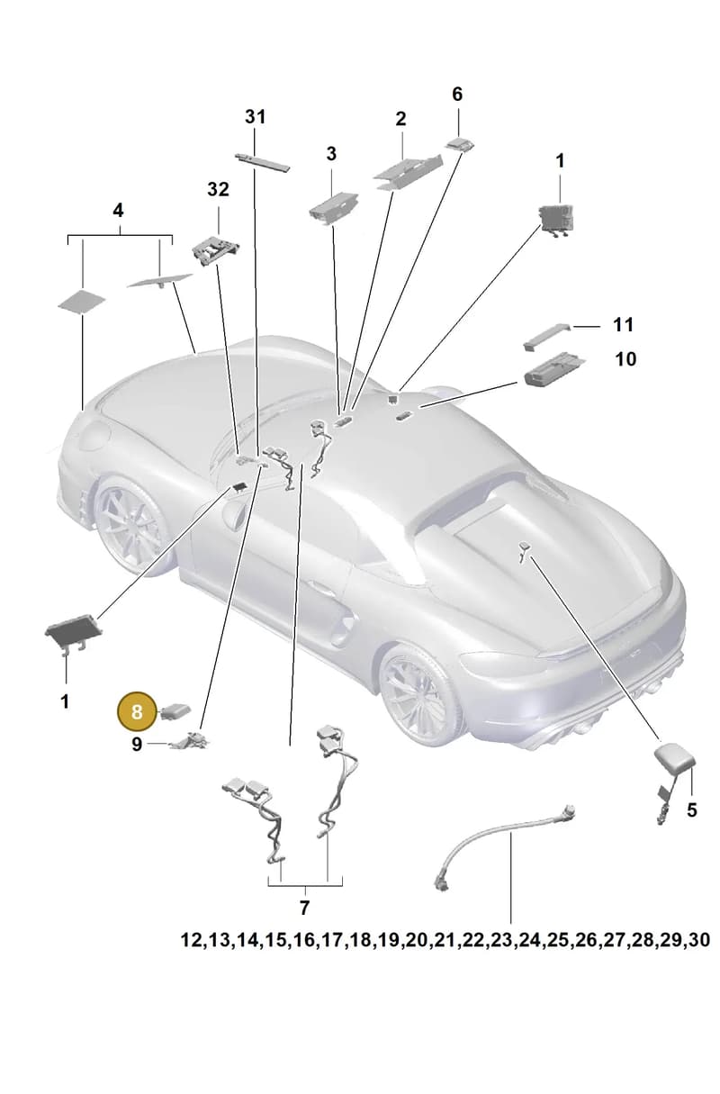 9A764750400 — Porsche Boxster Spyder (2019-2020) diagram p54911020, position 8
