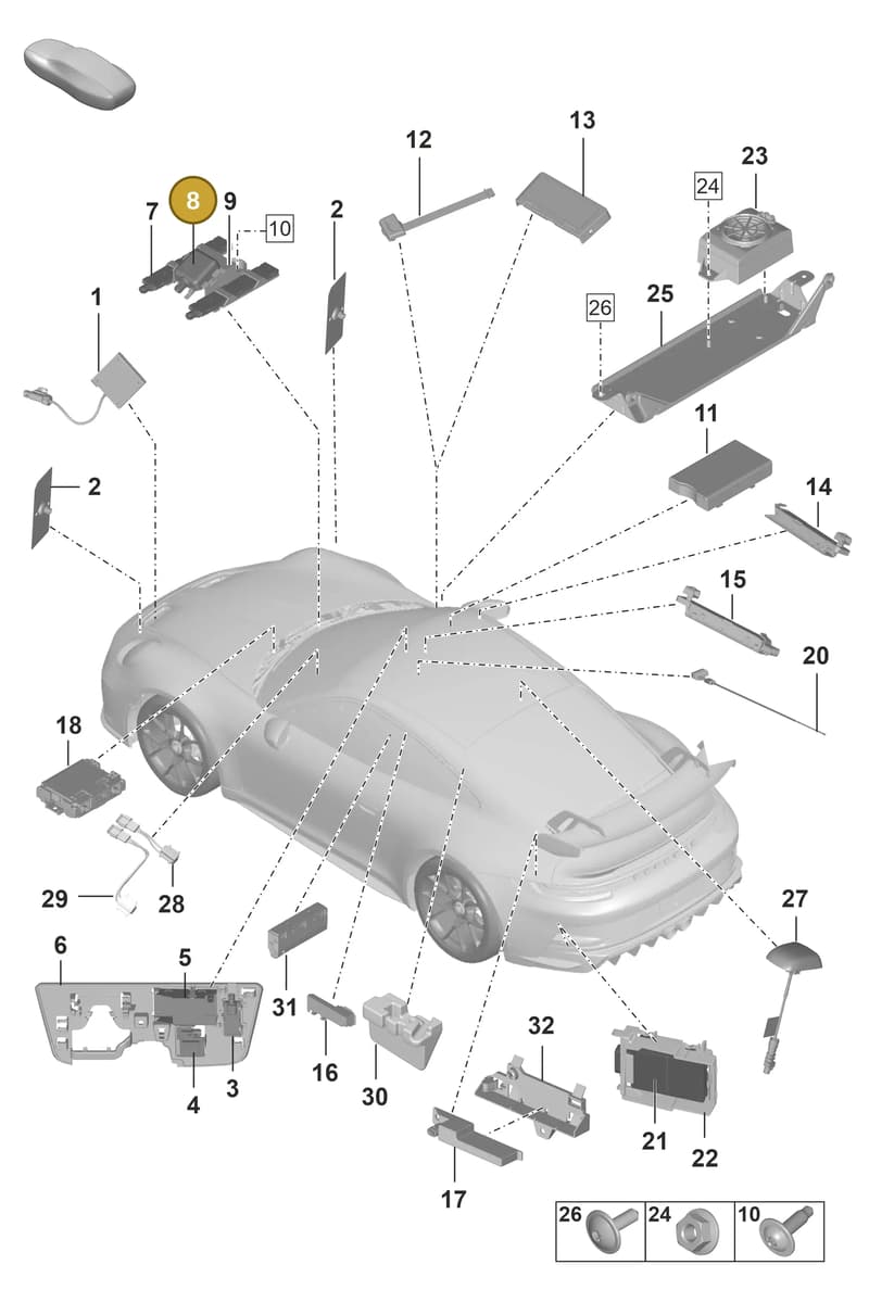 9A764750400 — Porsche 911 (2021-2022) diagram p59912000, position 8