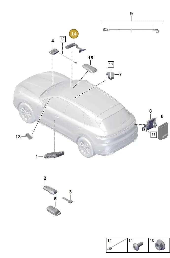 9A764750400 — Porsche Cayenne Coupe (2023-2023) diagram p60901400, position 14