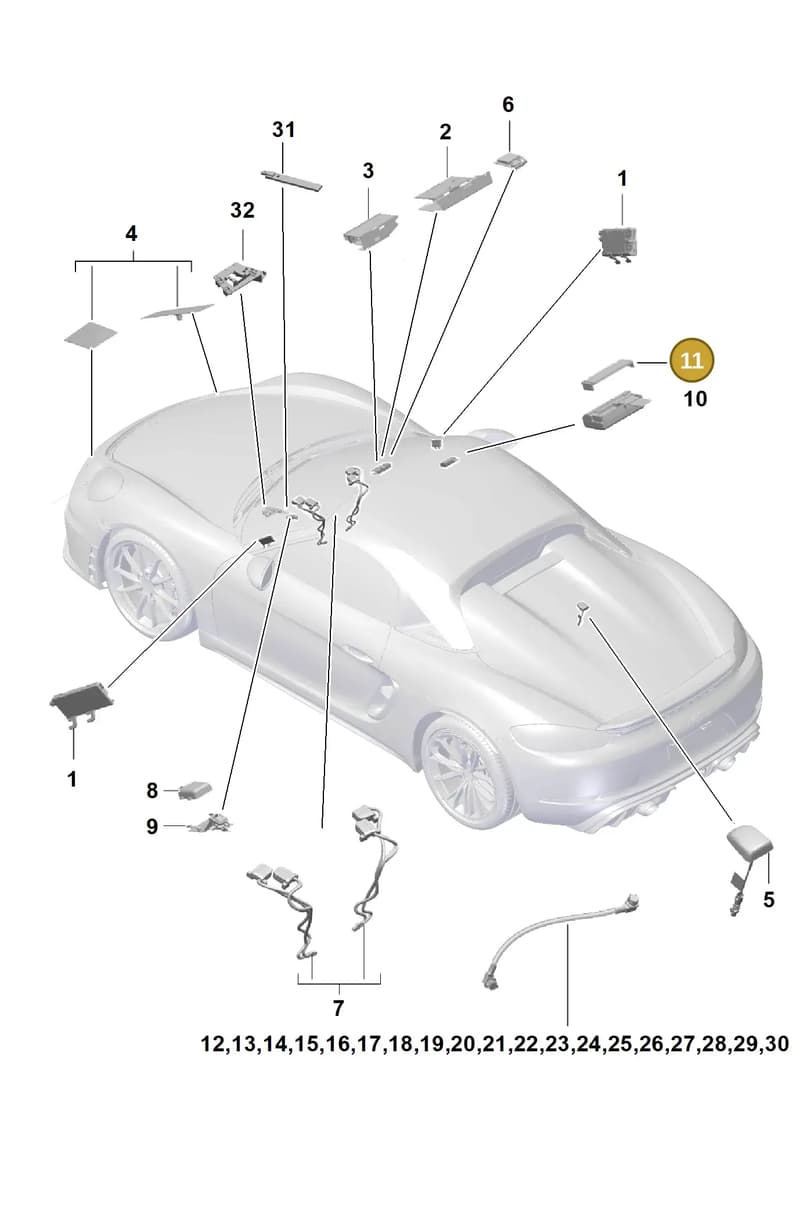 9A764772000 — Porsche Boxster Spyder (2019-2020) diagram p54911020, position 11