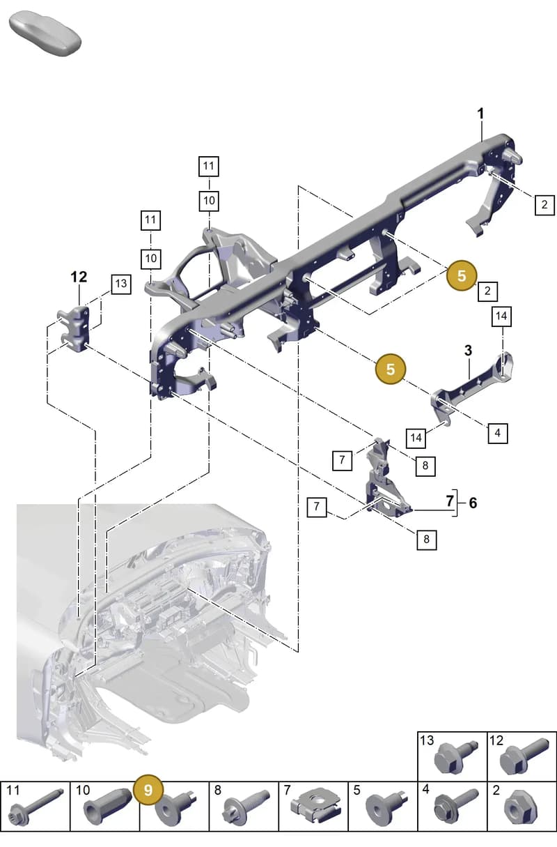 9A772152610 — Porsche Panamera (2023-2025) diagram p62809020, position 5+9