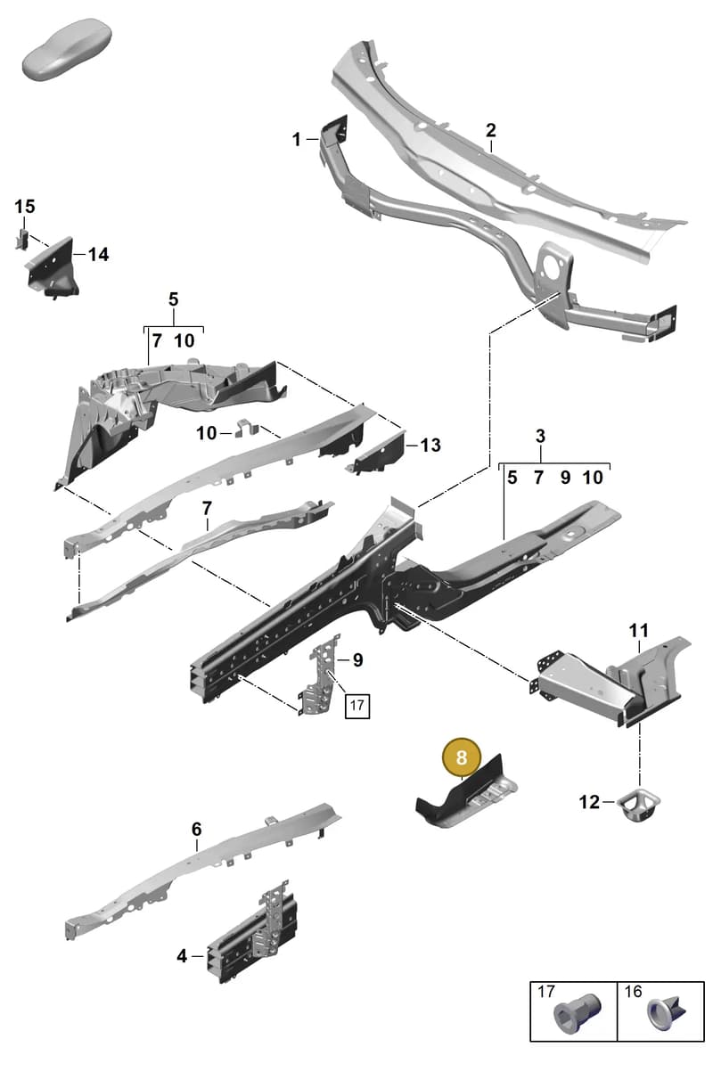 9A780177202GRV — Porsche Panamera (2023-) diagram p62801125, position 8