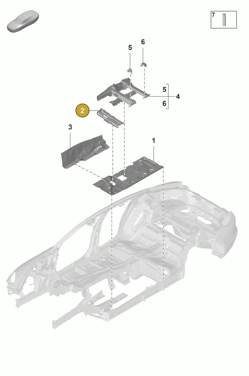 9A780244300GRV — Porsche Panamera (2020-2023) diagram p58801200, position 2