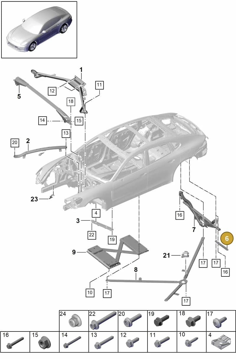 9A780322801 — Porsche Panamera (2016-2020) diagram p49801015, position 6