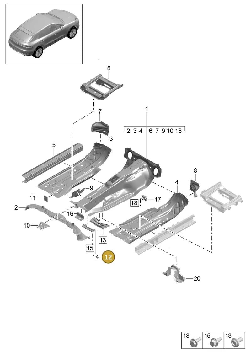 9A780481301 — Porsche Macan (2018-2022) diagram p52801200, position 12