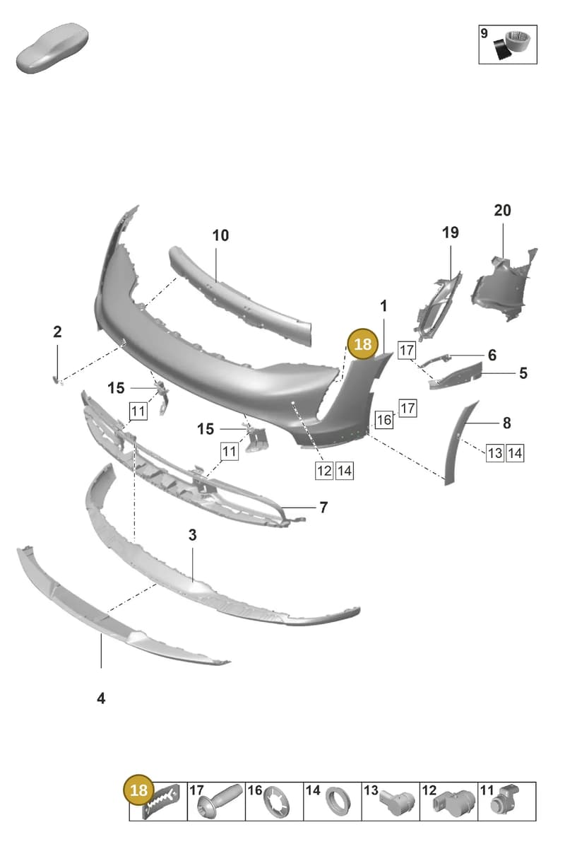 9A7807829 — Porsche Taycan Sport Turismo (2019-2024) diagram p56802050, position 18