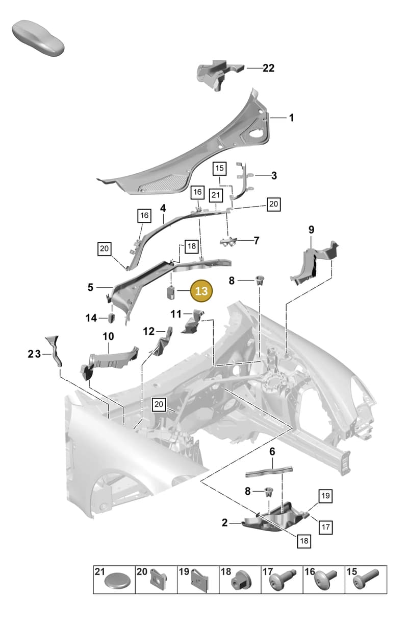 9A781536100 — Porsche Panamera (2020-2023) diagram p58813000, position 13