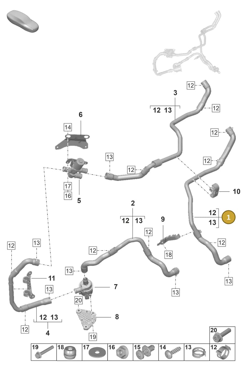 9A781931600 — Porsche Panamera (2020-2023) diagram p58813100, position 1