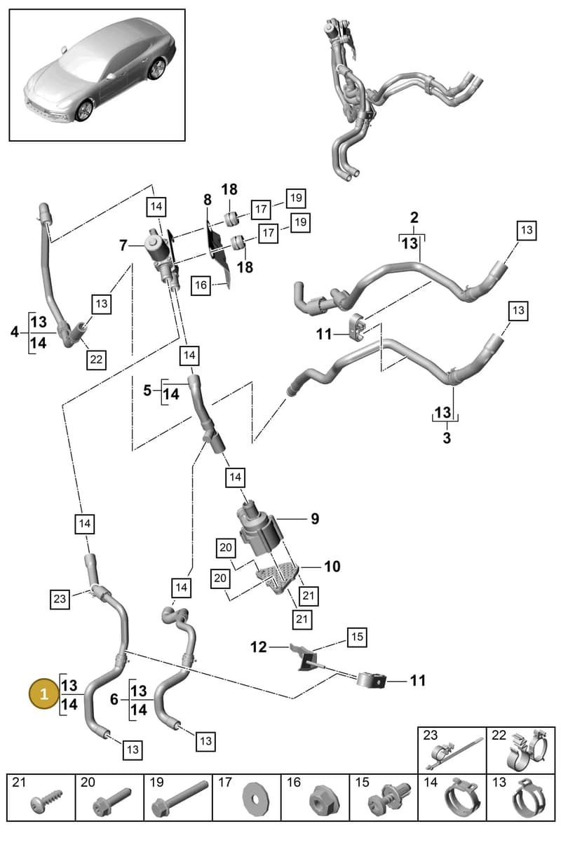 9A781931610 — Porsche Panamera (2016-2020) diagram p49813030, position 1
