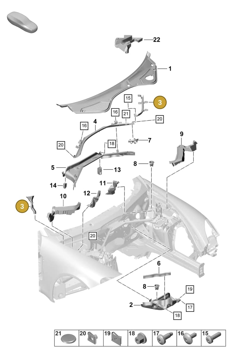 9A781951100 — Porsche Panamera (2020-2023) diagram p58813000, position 3