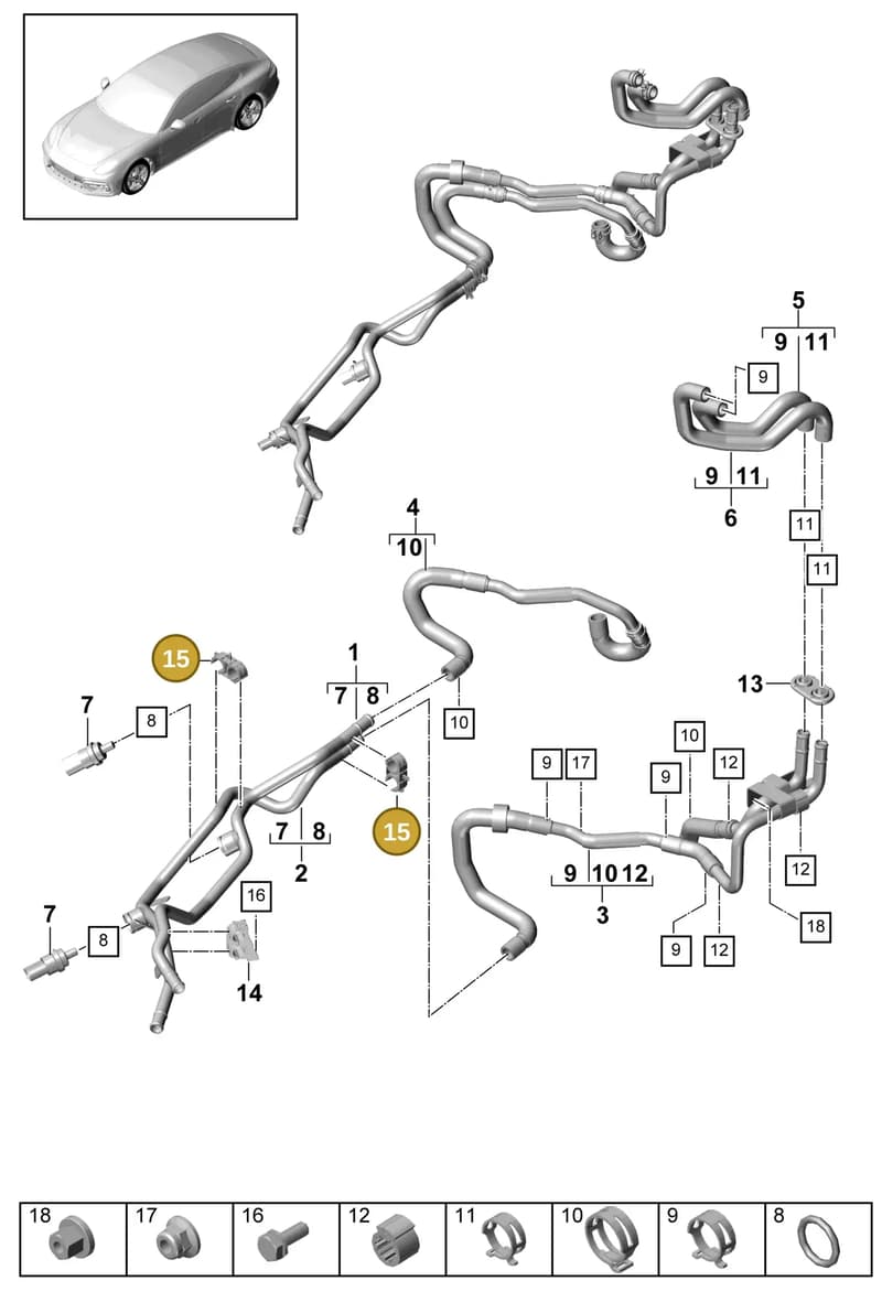 9A782005500 — Porsche Panamera (2016-2020) diagram p49815040, position 15