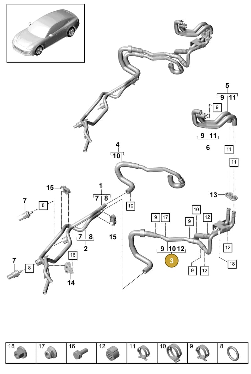 9A7820823 — Porsche Panamera (2016-2020) diagram p49815040, position 3