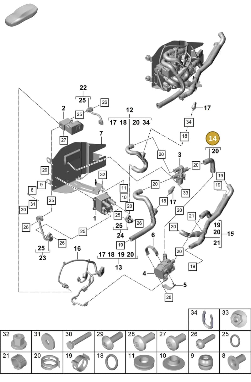 9A782093000 — Porsche Panamera (2020-2023) diagram p58815300, position 14