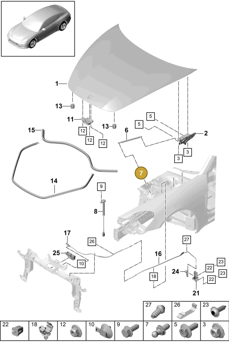 9A7827439 — Porsche Panamera (2016-2020) diagram p49803000, position 7