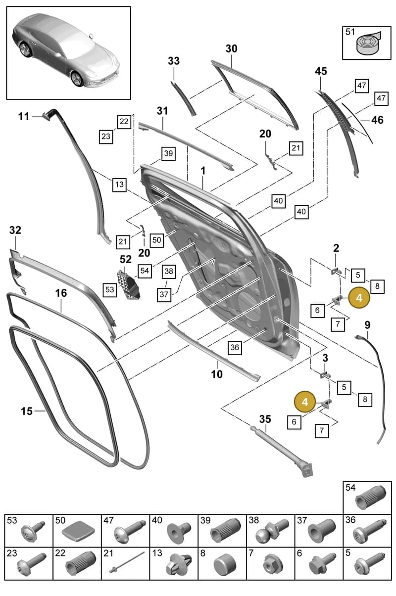 9A783140400 — Porsche Panamera (2016-2020) diagram p49804010, position 4