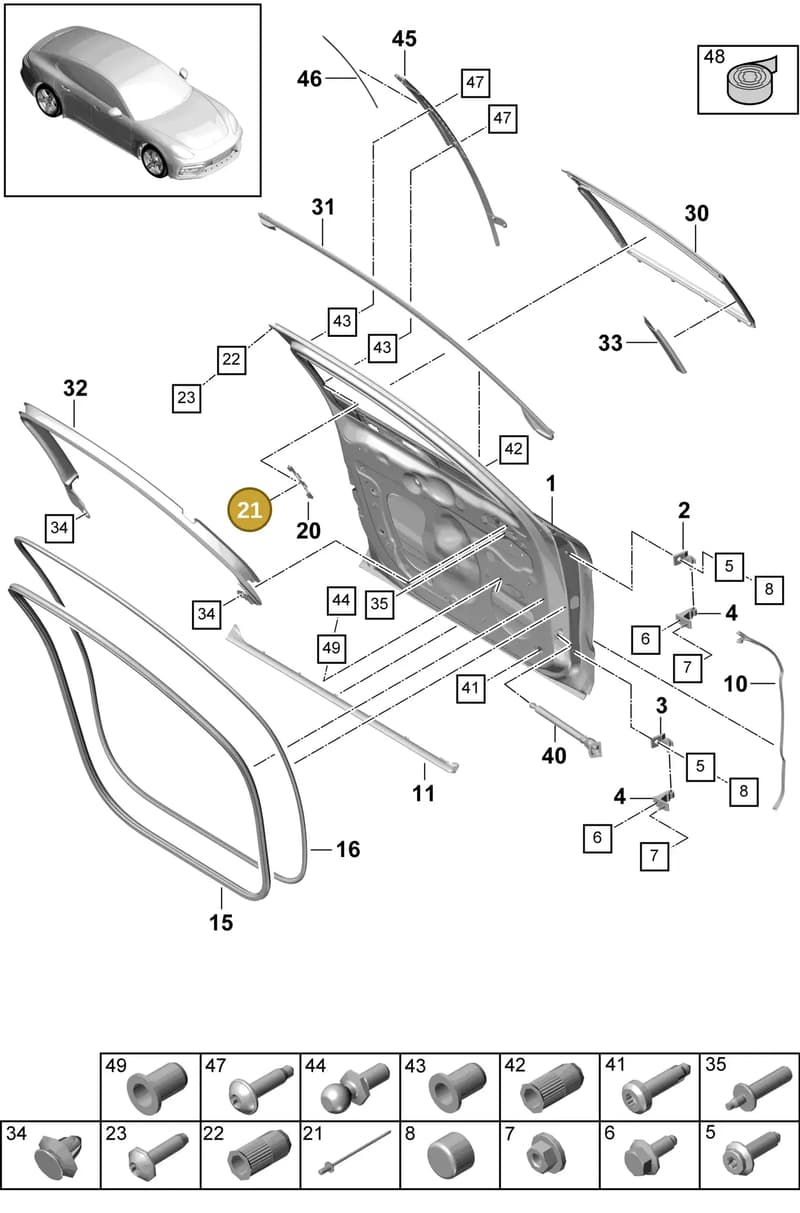 9A7837059 — Porsche Panamera (2016-2020) diagram p49804000, position 21