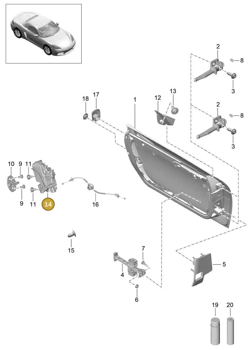 9A783721506 — Porsche Boxster (2016-2019) diagram p48804000, position 14