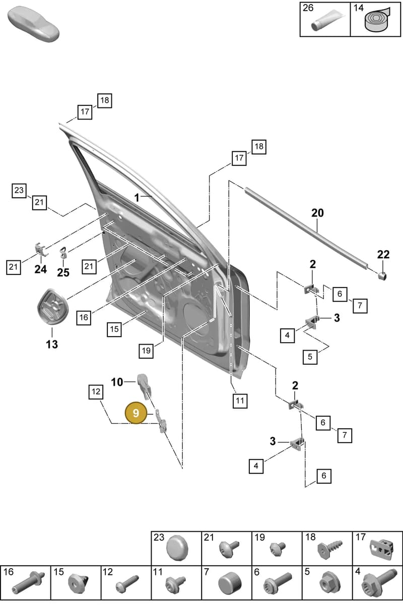9A7837249 — Porsche Cayenne Coupe (2023-2023) diagram p60804025, position 9