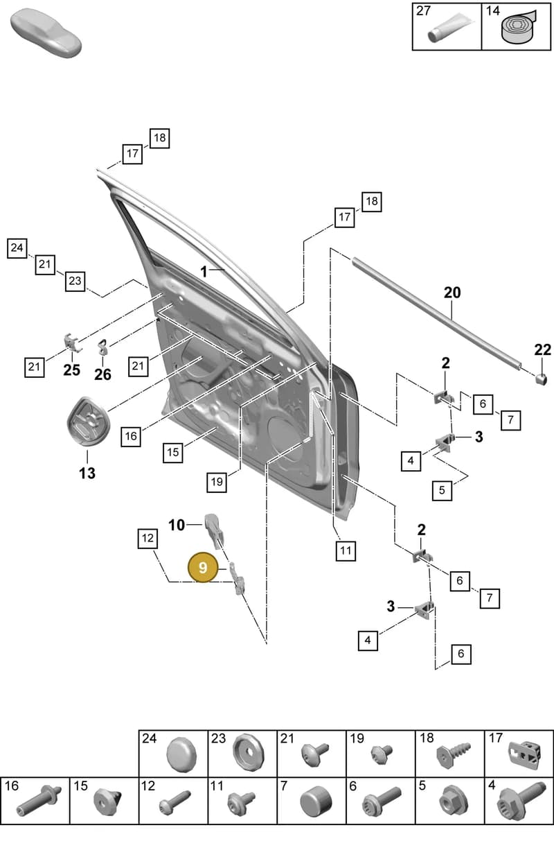 9A7837249 — Porsche Cayenne Coupe (2023-2023) diagram p60804000, position 9