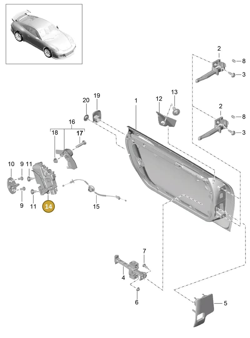 9A783741605 — Porsche 911 (2013-2020) diagram p41804000, position 14