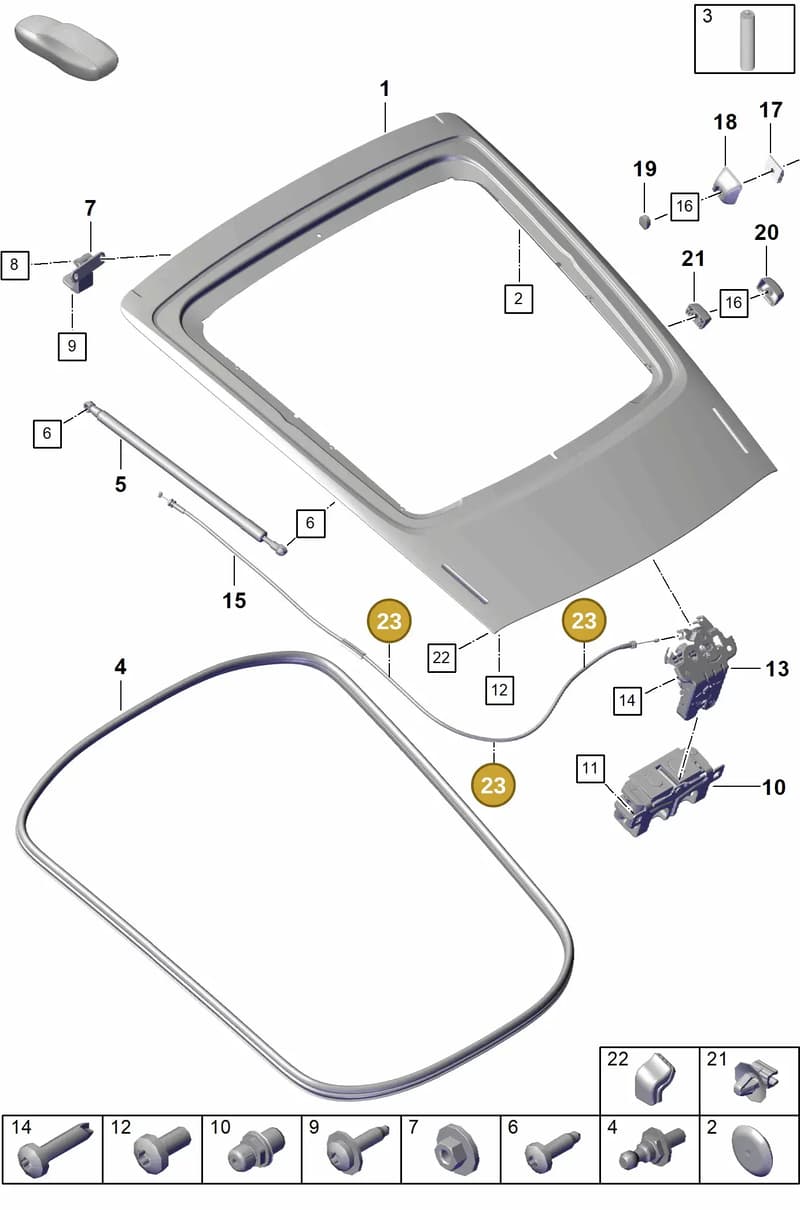 9A783785100 — Porsche Cayman (2019-2022) diagram p55803050, position 23
