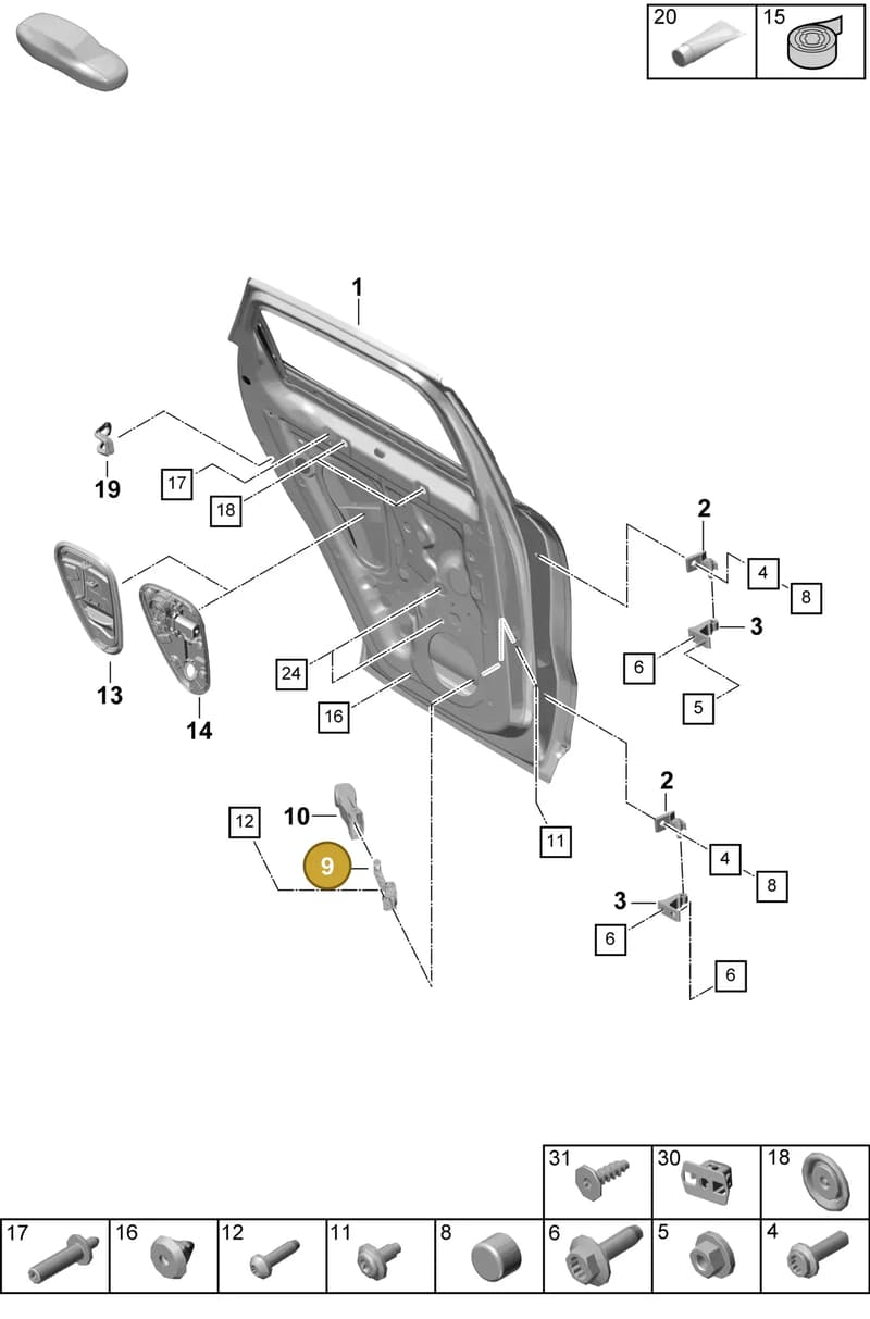 9A7839249 — Porsche Cayenne Coupe (2023-2023) diagram p60804050, position 9