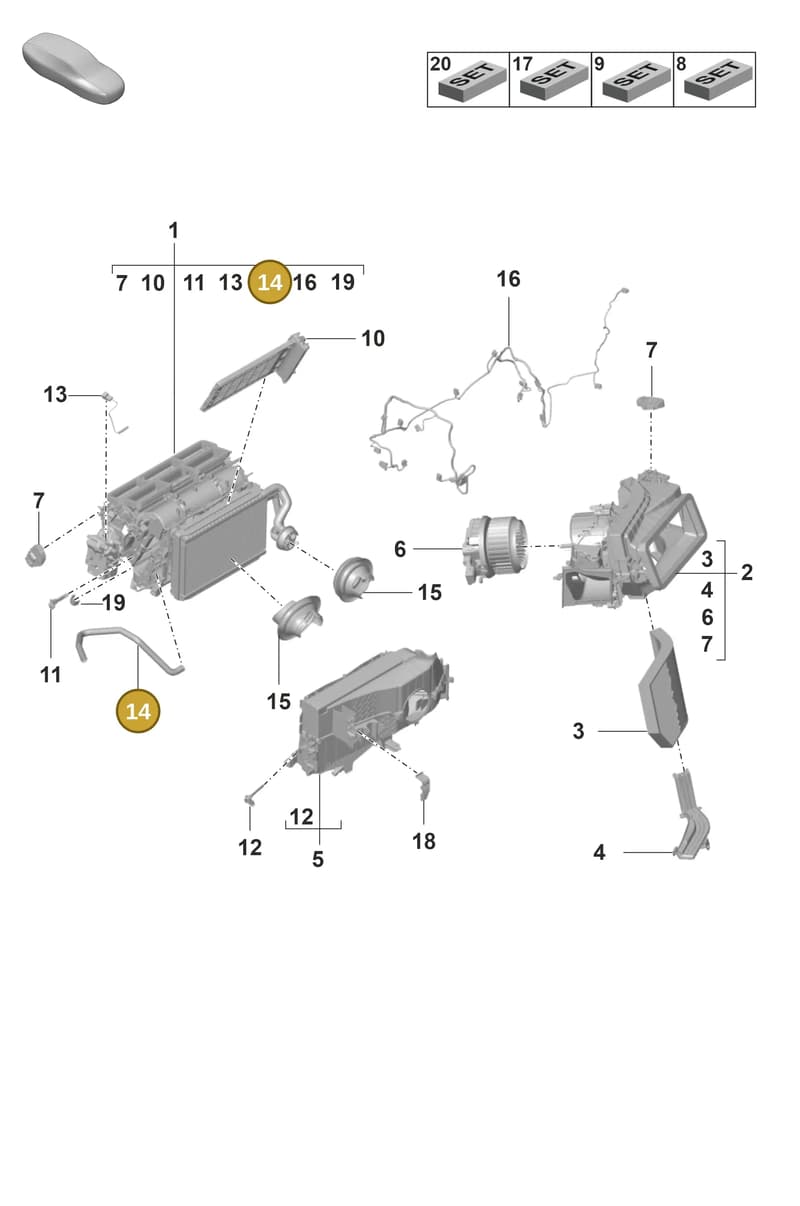 9A785860900 — Porsche Panamera (2020-2023) diagram p58814000, position 14