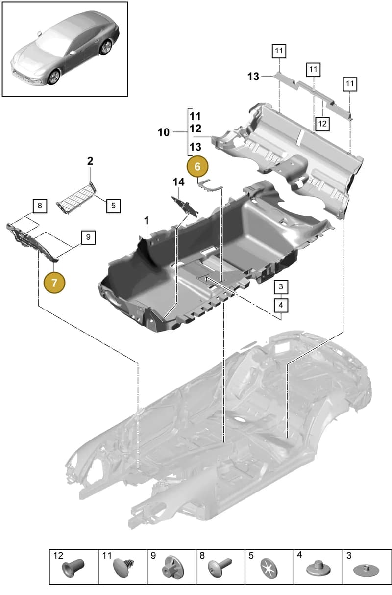 9A786375200OP1 — Porsche Panamera (2016-2020) diagram p49807000, position 6+7