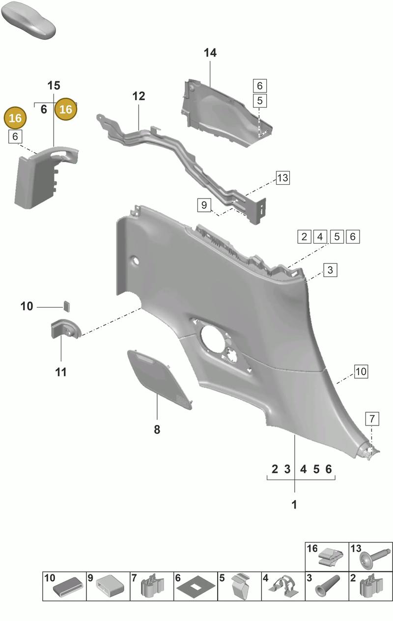 9A786421500 — Porsche 911 (2024-2025) diagram p53807320, position 16