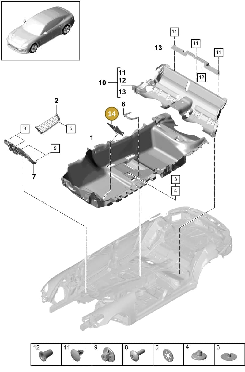 9A7864777001E0 — Porsche Panamera (2016-2020) diagram p49807000, position 14+15