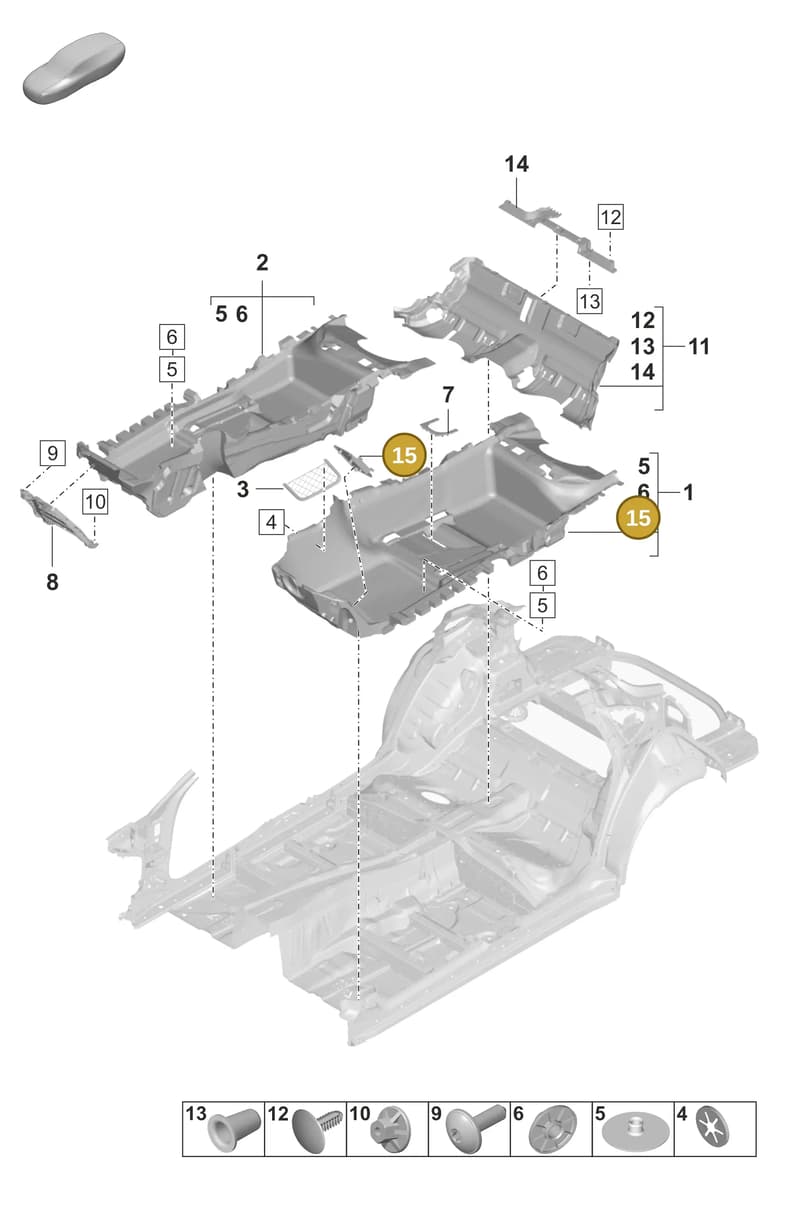 9A7864777001E0 — Porsche Panamera (2020-2023) diagram p58807100, position 15