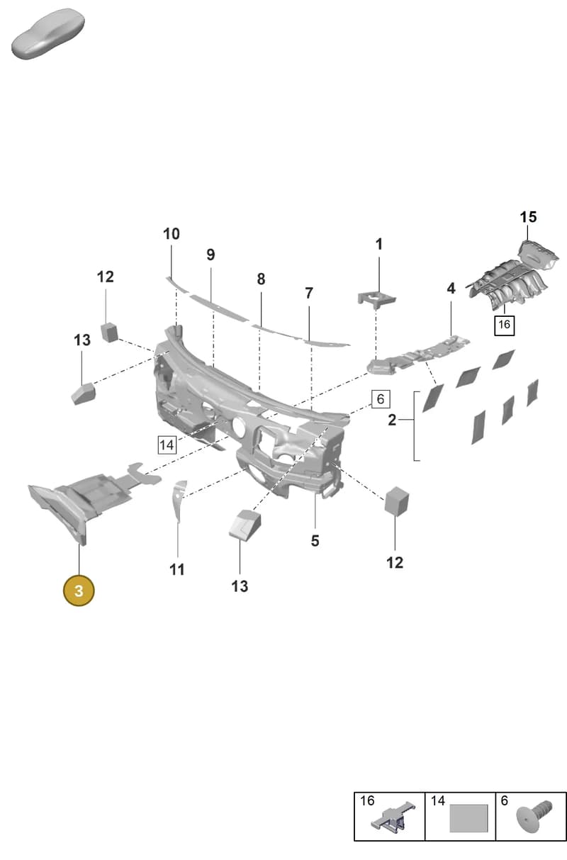 9A786482500 — Porsche Panamera (2020-2023) diagram p58807720, position 3