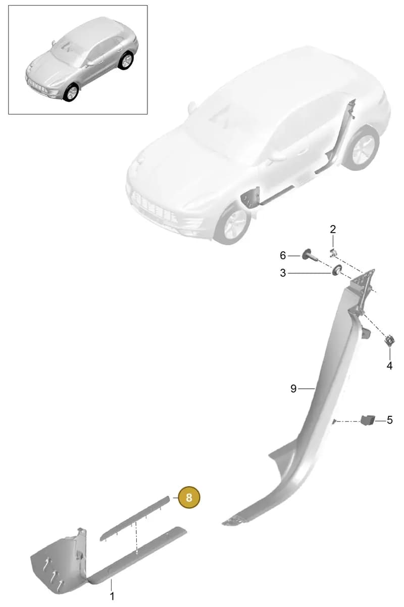 9A786714400 — Porsche Macan (2013-2018) diagram p44807022, position 8