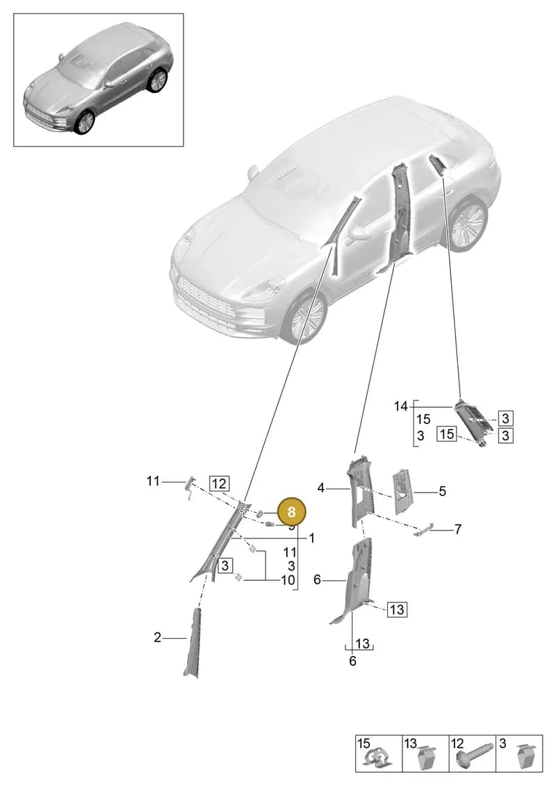 9A786714400 — Porsche Macan (2018-2022) diagram p52807025, position 8