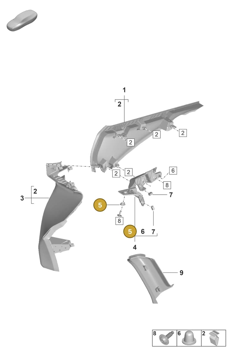 9A786714400 — Porsche Taycan Sport Turismo (2023-2025) diagram p56807220, position 5